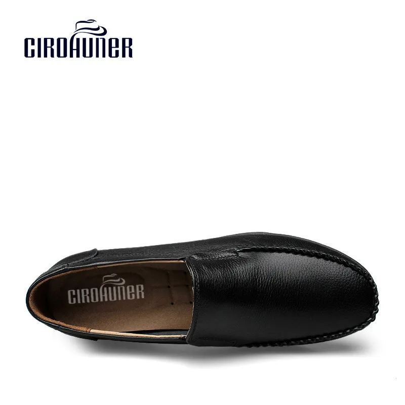 CIROHUNER Genuine Leather Shoes Men Winter New Fashion Breathable Loafers Driving Casual shoes | Обувь