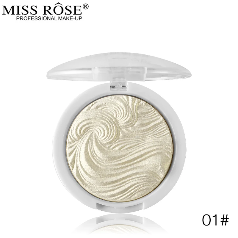 01 MISS ROSE бренд макияж для лица мерцающая пудра хайлайтер палитра основа для лица макияж бронзант, контур 12 цветов гладкая текстура - Цвет: 01