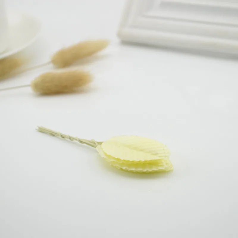 Milk white 30 шт. мини нейлоновые шелковые листья в форме листа искусственные цветы для свадебного украшения DIY ВЕНОК подарок Скрапбукинг Ремесло поддельные цветы - Цвет: Milk white