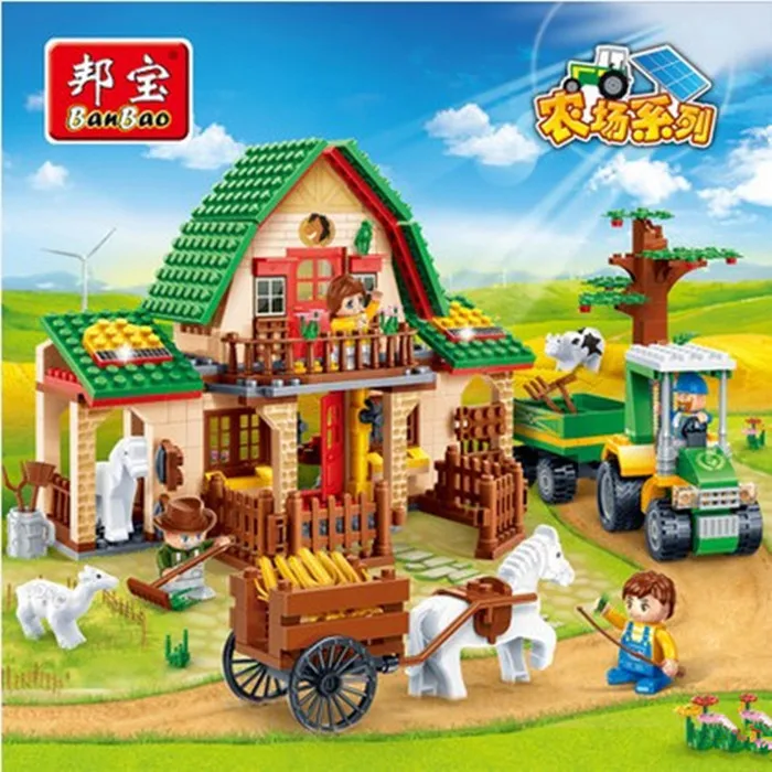 Banbao Модель Строительство комплекты Совместимость с LEGO City Happy Farm 841 3D блоки