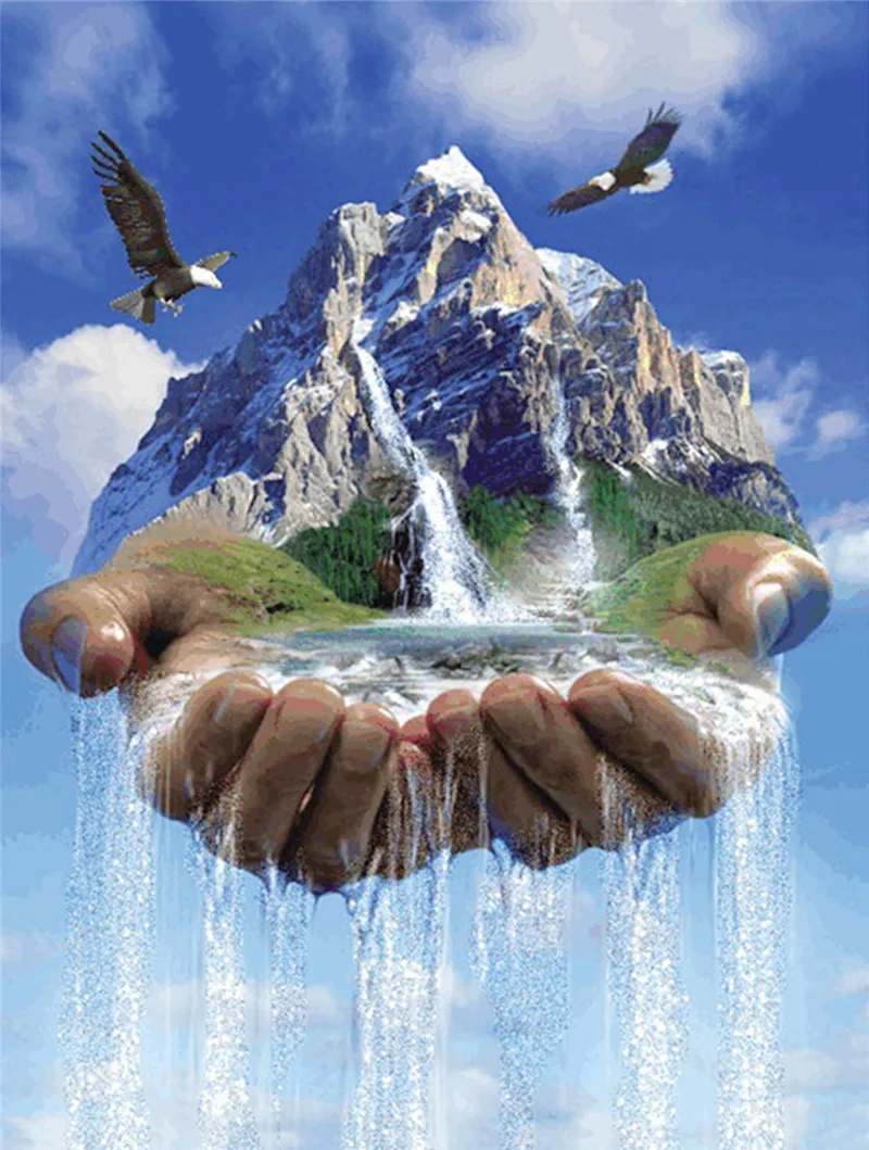 

Картина из квадратных страз 5D Magic Hand, вышивка крестиком, Сова, водопады, рукоделие, алмазная вышивка, полимерные изделия, 60*75