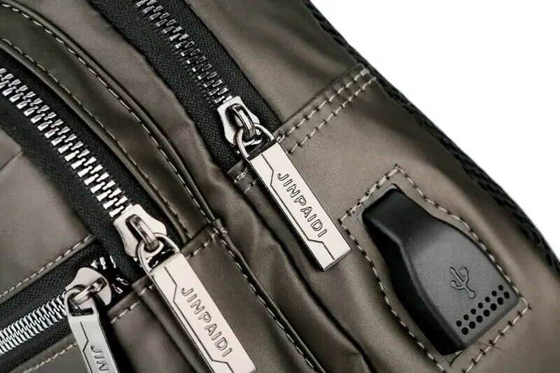 Новая мужская нагрудная сумка на лямках из парусины с usb зарядкой повседневная