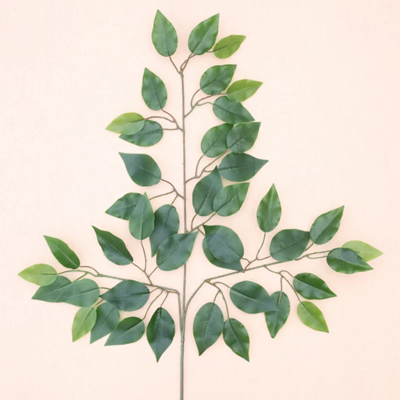 1pc/set Artificial Ficus Leaf Ginkgo Biloba Plastic Tree Branches Outdoor Handmade Leaves for Wedding Home Office