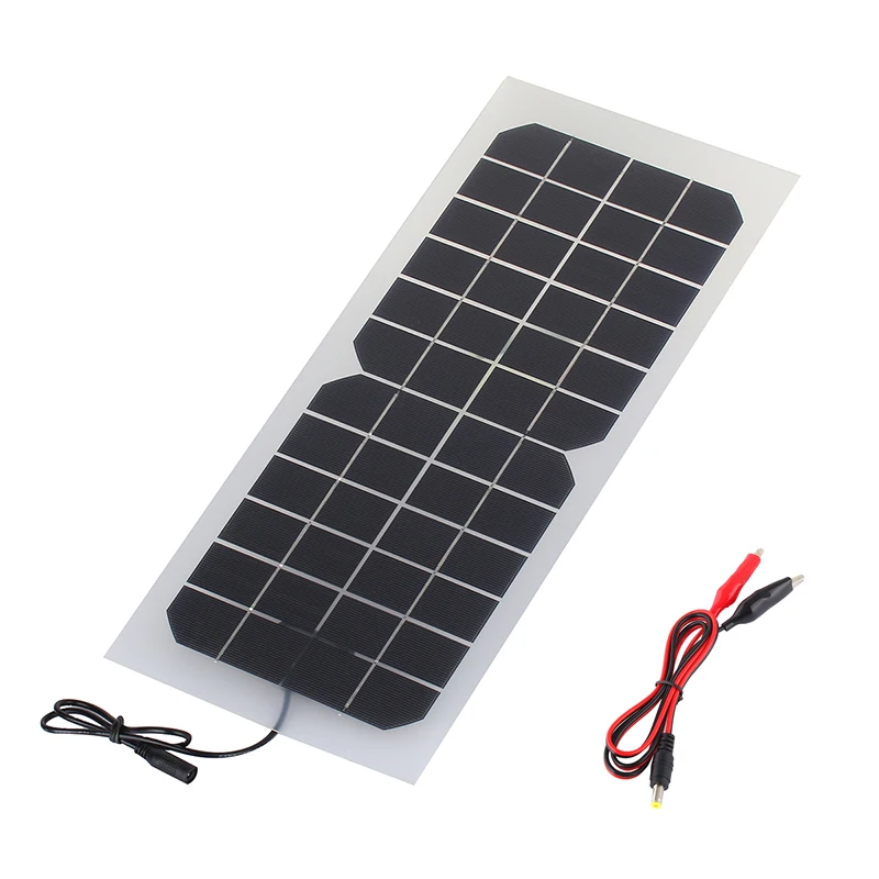 ELEGEEK 10 Вт 12 в солнечное зарядное устройство полугибкое прозрачное for12в батарея с