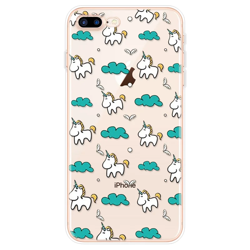 djs-lan Милый чехол с рисунком единорога для iPhone 8 Plus 7 6 6S Plus 5 5S SE мультяшный чехол для iPhone 11 Pro XS Max X XR Мягкий силиконовый чехол - Цвет: djs-lan