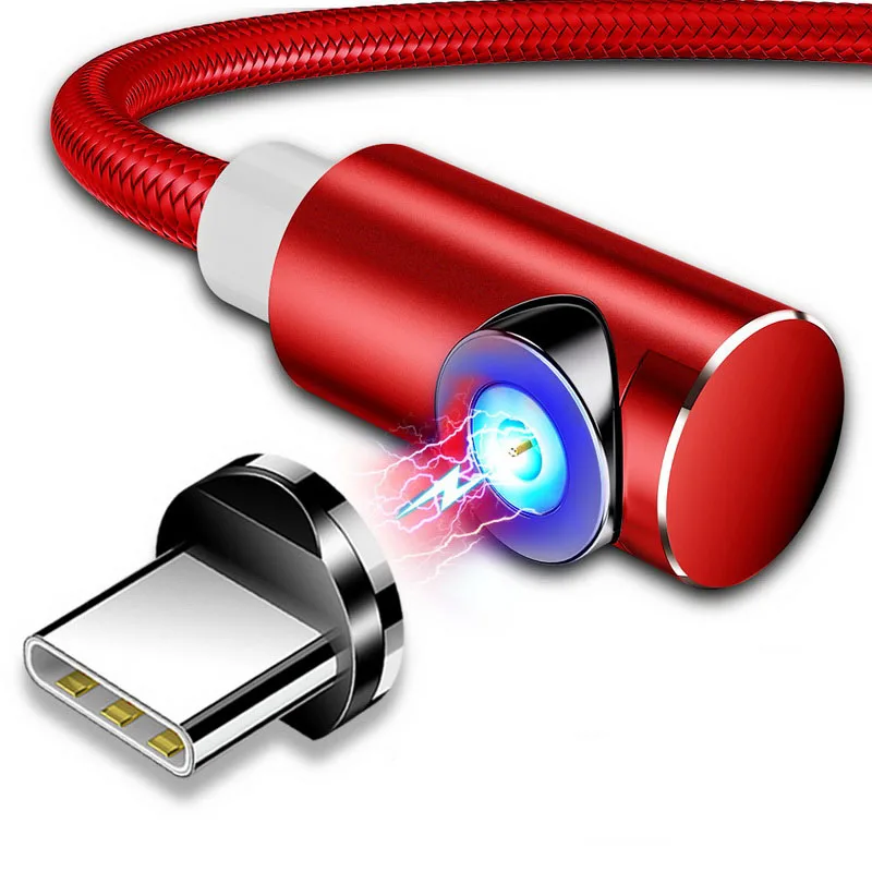 1 м/2 м Быстрый Магнитный кабель Micro usb type C зарядное устройство для iPhone XS X XR 8 7 samsung S9 S8 магнит Android телефонный кабель Шнур - Цвет: Red for Type C