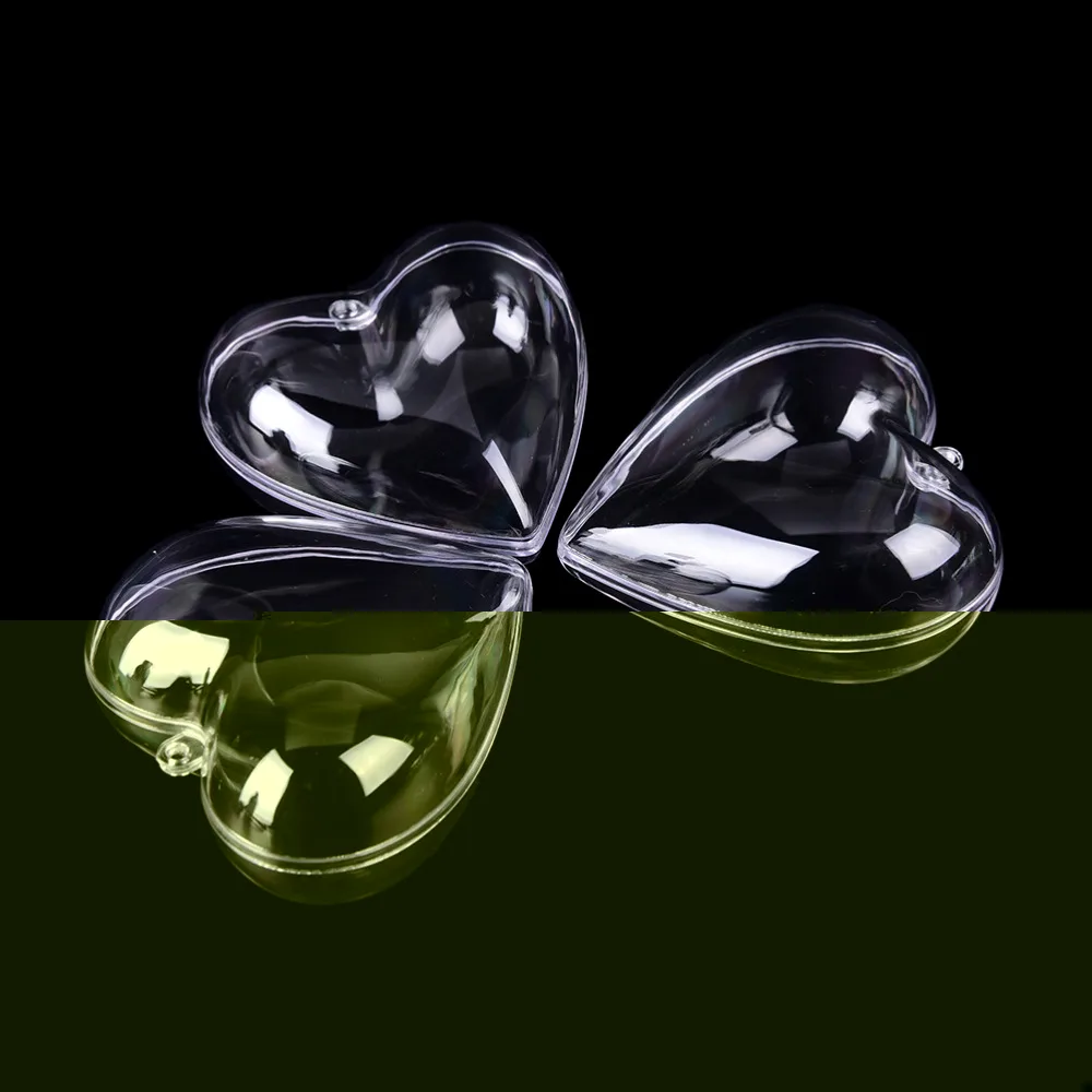 2 шт./лот 65/80 мм DIY прозрачный пластик для ванной бомба плесень в форме сердца