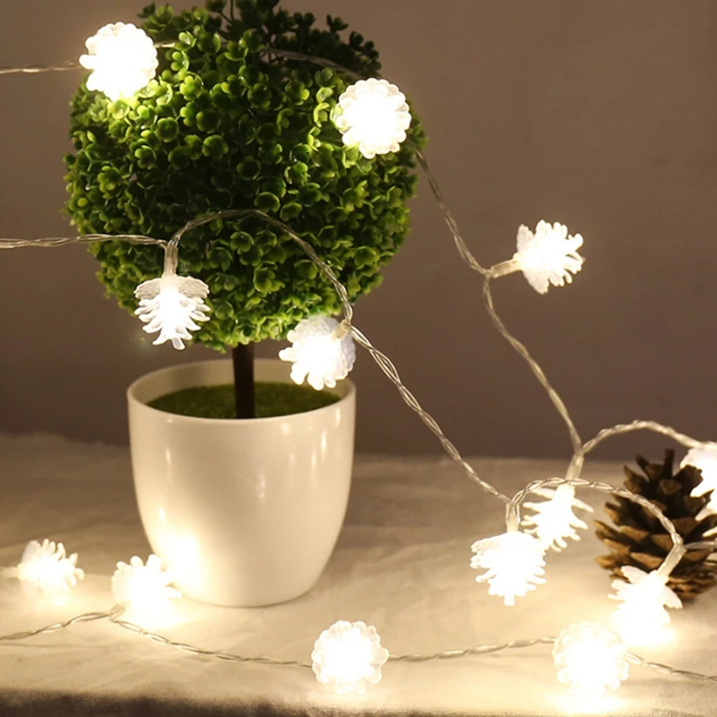 LED Pine cone Fairy light String 3AA Battery Operated 1M 2M 3M 5M 10M waterproof Christmas Holiday wedding Decoration garland