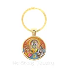 Индийские брелоки Бог Брахма, Вишну, лорд Шива ювелирные изделия стеклянный кабошон подвеска брелок Религия Ювелирные изделия подарок для друзей