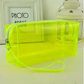 Узкие яркого цвета прозрачные пеналы для школьниц Kawaii lapis escolar astuccio scuola pencilcase - Цвет: Yellow
