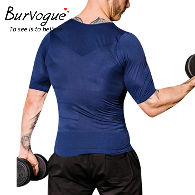 Burvogue Для мужчин для похудения белье талии Cincher корсет Shaper жилет сжатия короткий