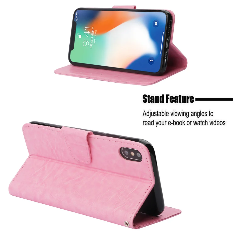 Для iPhone X XR чехол винтажный кошелек кожаный для 6 6s 7 8 Plus XS Max Capa 5 5s чехлы телефонов |