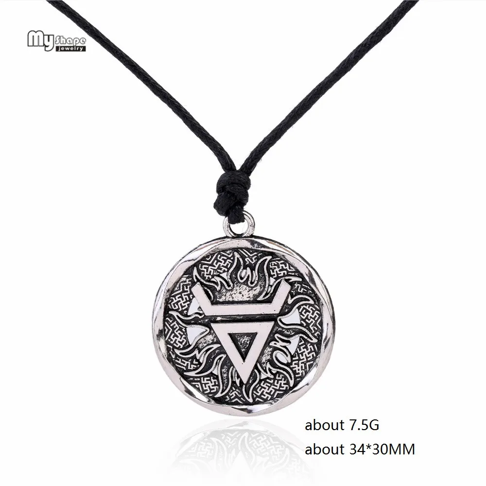 My shape Veles Symbol Weles чокер солнце Божий талисман подвеска State men t ожерелье мужской славянский амулет религия ожерелье Викинг - Окраска металла: Wax Rope-Silver
