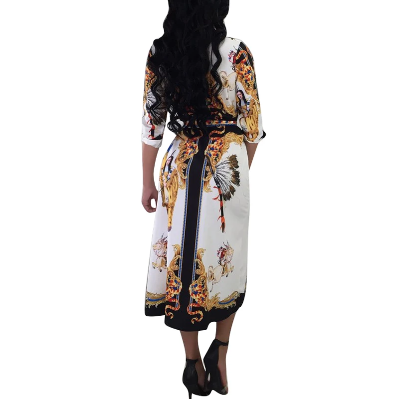 Женское платье средней длины винтажное облегающее ретро-платье с этническим