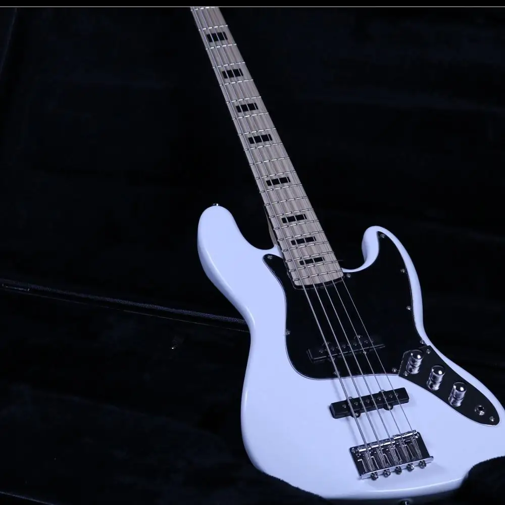 Новый продукт Jazz Bass 5 струнный электрический бас гитара Z ZV5 белый блеск краска