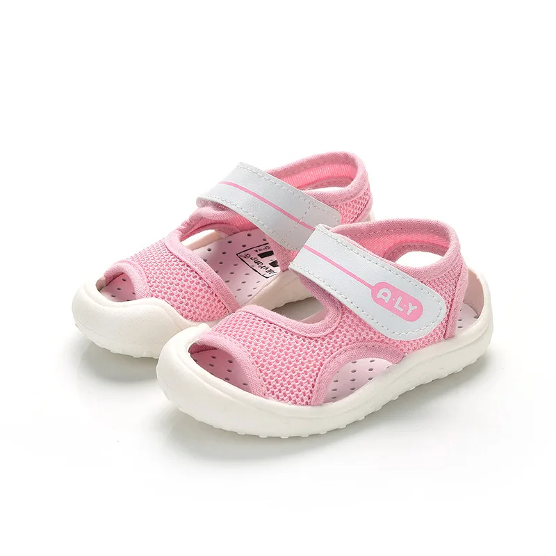 pink 2 AILVYANG/брендовые летние сетчатые сандалии для маленьких мальчиков и девочек; детская дышащая пляжная обувь; Повседневная нескользящая обувь на плоской подошве для малышей; A09 - Цвет: pink 2
