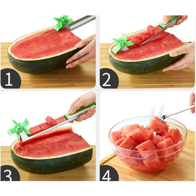 Арбузный арбузный арбуз мельница для резки арбуза ветряная нож фруктов