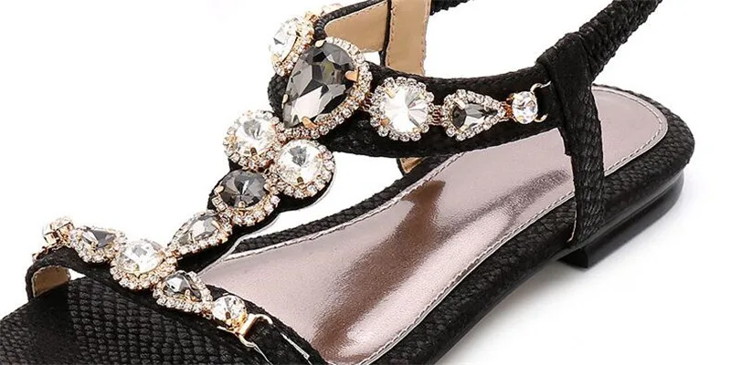 Mvvjkenew Винтаж чешские Стразы сандалии для женщин, Ретро стиль, сексуальное, вышитое бисером свадебное платье сандалии Snake для пляжного отдыха сандалии-вьетнамки для женщин