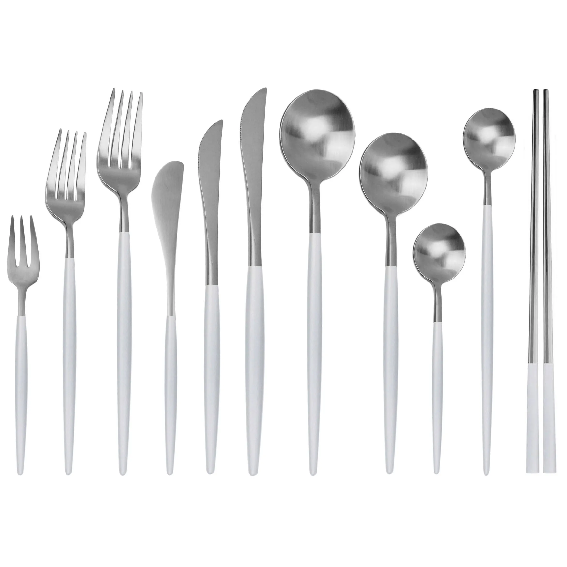 Роскошный набор посуды из нержавеющей стали с покрытием столовые приборы вилкой