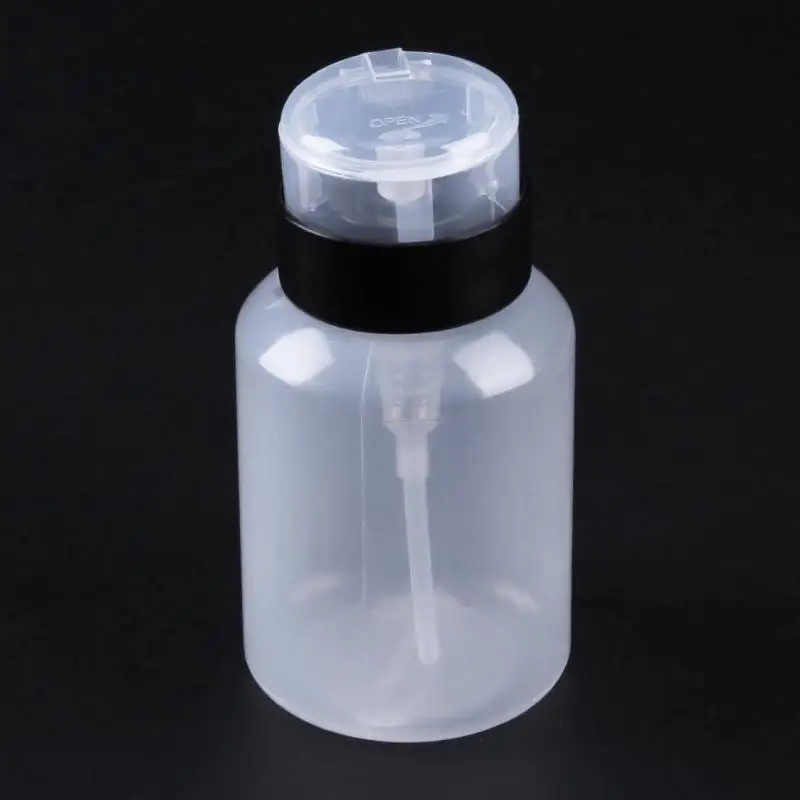 

220ml High-Capacity Empty Pump Refillable Nail Polish Remover Bottles Tools
