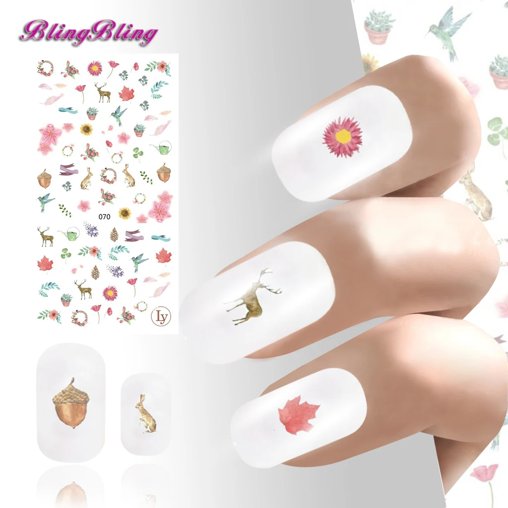 1 шт. голубая бабочка Типсы Украшение самоклеящиеся ногтей Стикеры 3D Красота