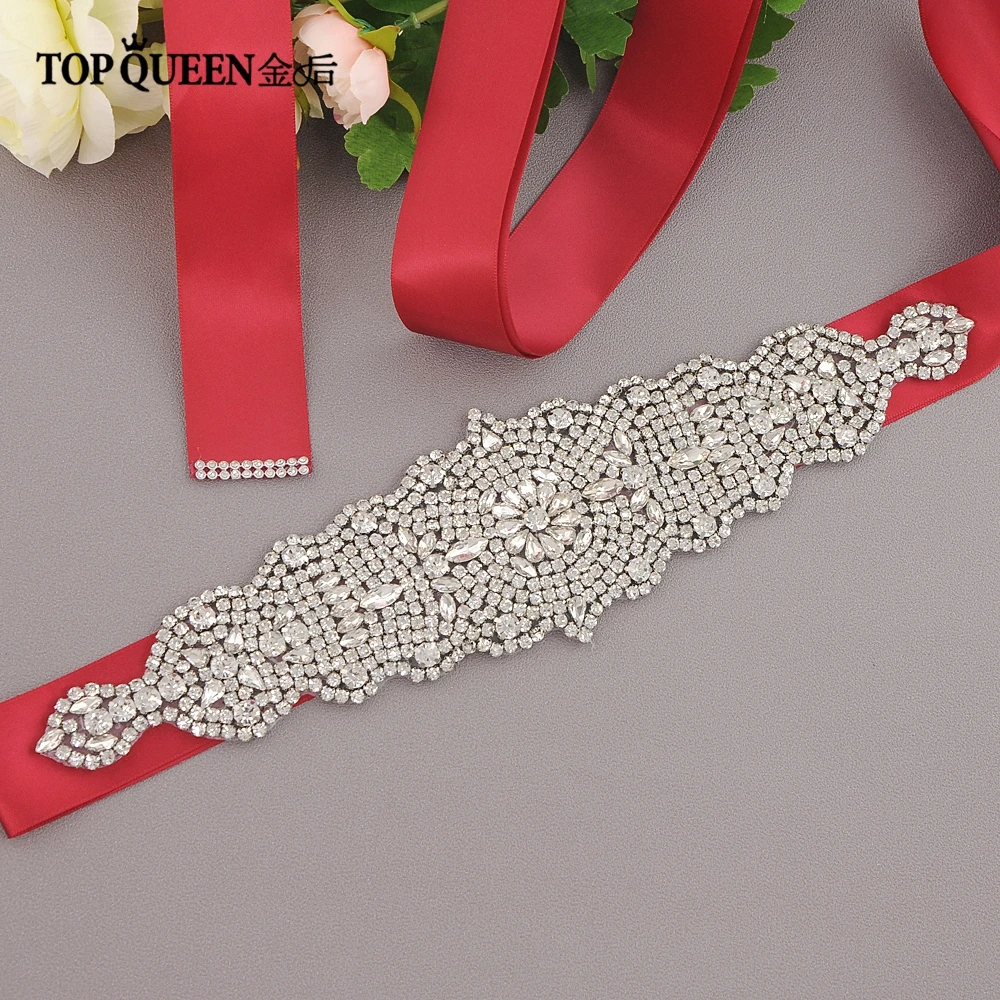 TOPQUEEN S233 пояс со стразами кристалл свадебное вечернее платье пояс для невесты пояс для свадьбы свадебные аксессуары