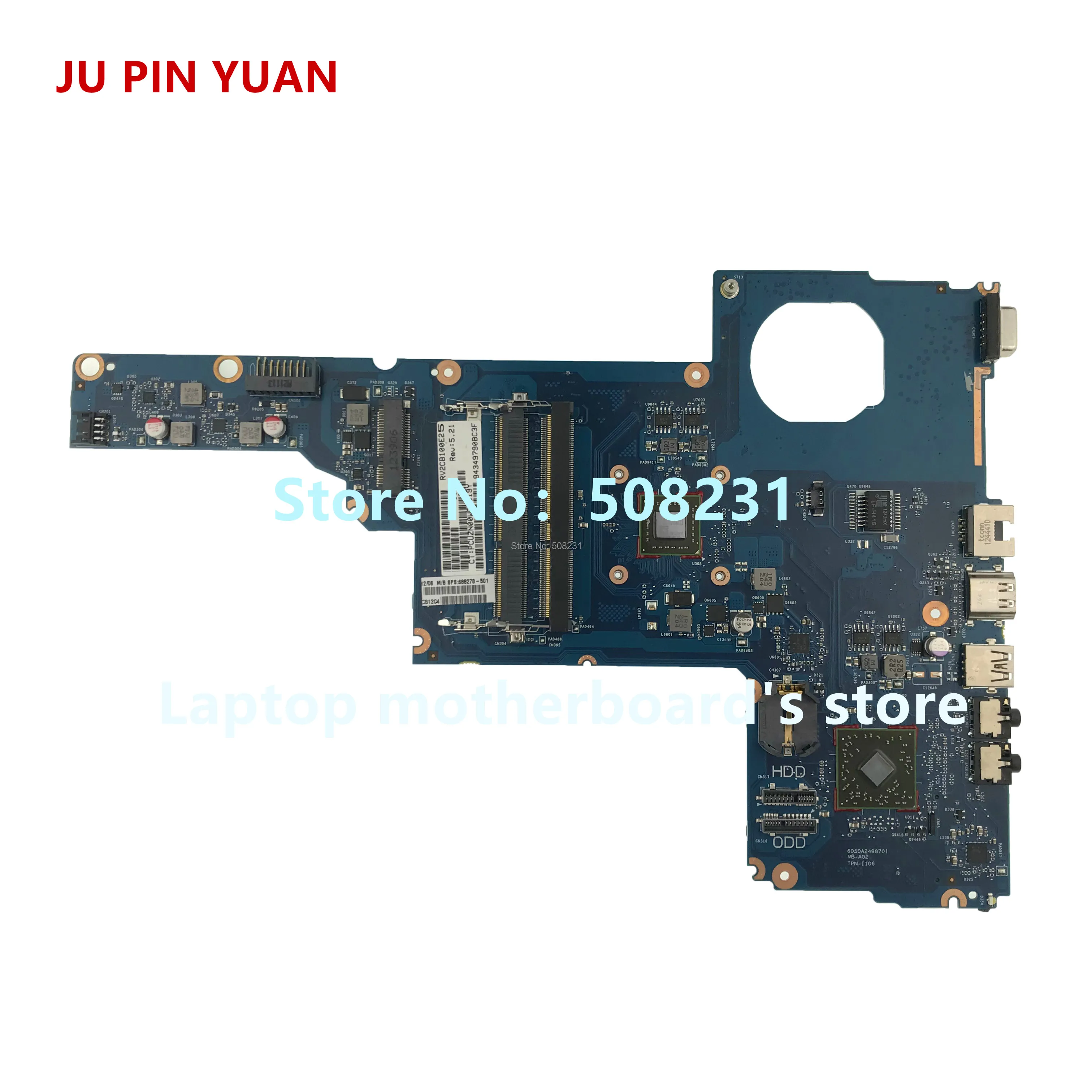 Ju pin yuan 915468-601 915468-001 аккумулятор большой емкости DAG37DMBAD0 материнская плата для ноутбука для женщин, hp ноутбук 17-W 17-AB Тетрадь ПК 1050 2 Гб i5-7300