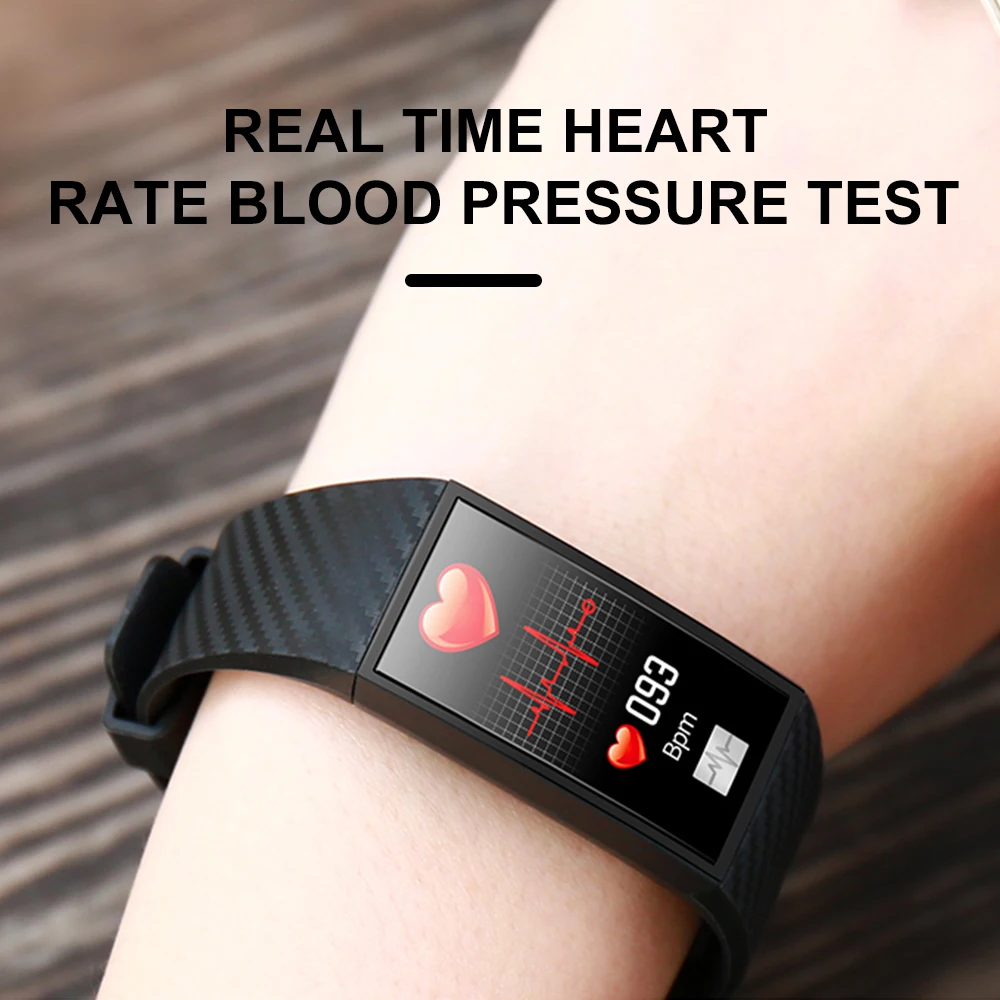 DT58 тонкий смарт-браслет с цветным экраном и пульсометром часы водонепроницаемый