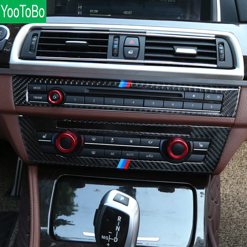 Для BMW F10 5 серия внутренняя отделка из углеродного волокна автомобиля CD панель