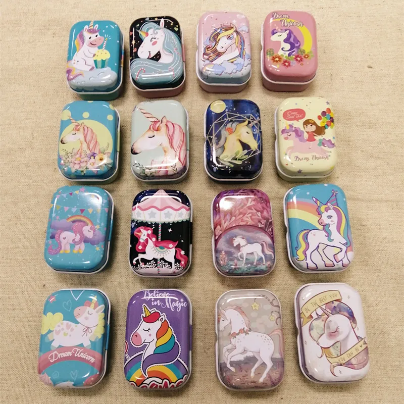 Новинка! 32 шт./кор. смешанный мини чехол для таблеток с принтом единорога