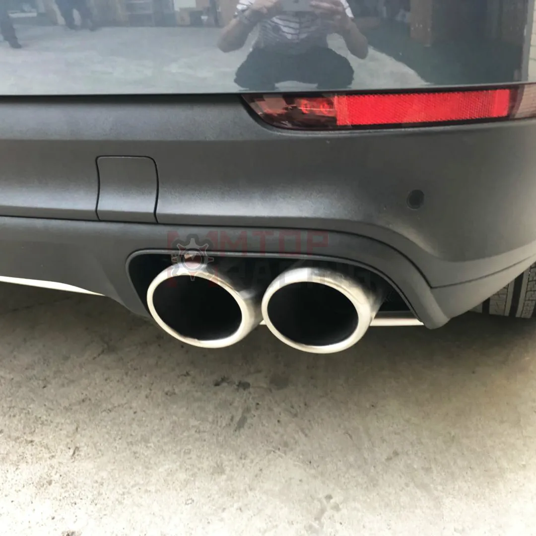 Глушитель выхлопной трубы для Porsche Cayenne 3,0 T Двойные наконечники матовый серебристый