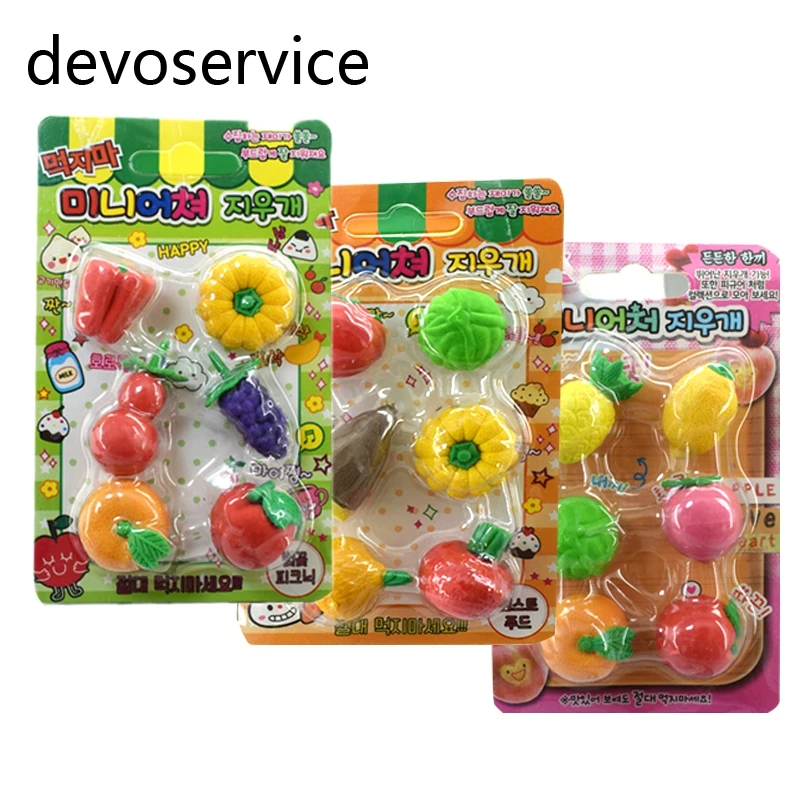 Милый фруктовый растительная форма Borracha Kawaii ластик карандаш для детей игровой