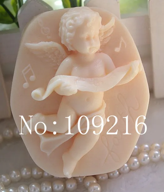

wholesale!!!1pcs New Style 7.7x6.3x3.6cm Angel (Z33) Silicone Handmade Soap Mold Crafts DIY Mould