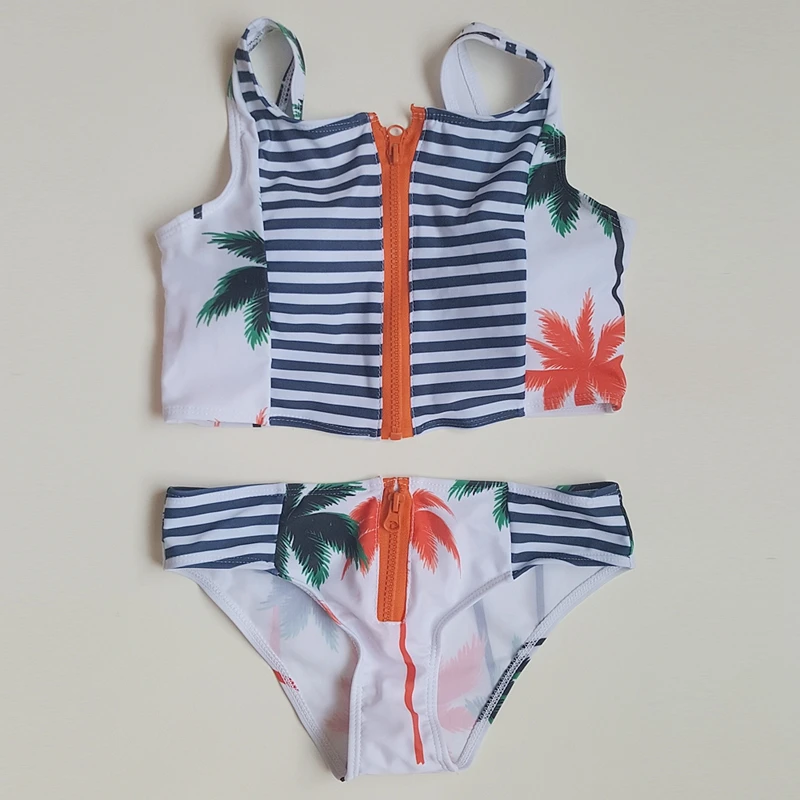 Сексуальный купальник на молнии из двух частей бикини с заниженной талией