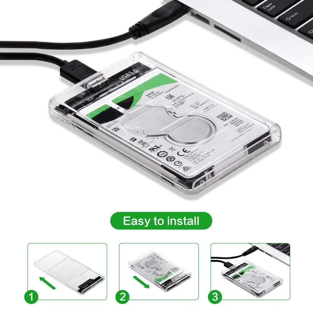 Прозрачный дюймов 2 5 HDD случае Sata к USB 3 0 адаптер Высокое скорость коробка жесткий