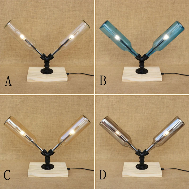 Современный стеклянный светильник для стола включая лампочку G4 деревянное