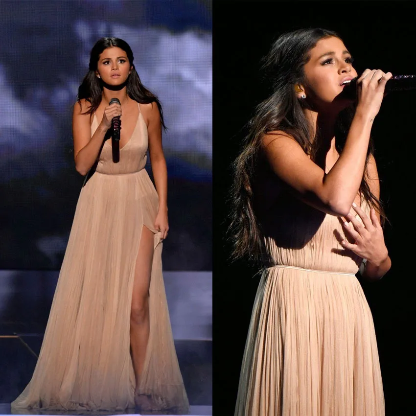 Сексуальное вечернее платье цвета шампанского для выпускного вечера на