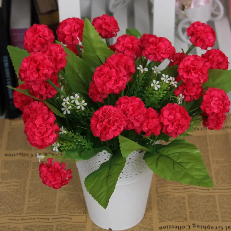 Искусственный шёлковый цветок гортензии с 8 головками 5 шт.|silk flower leaves|hydrangea silk