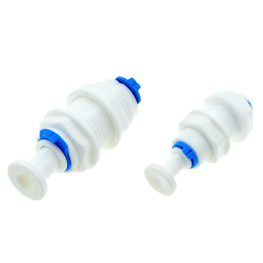 Reverse Osmosis System Straight Bulkhead Equal 1/4" 3/8" OD Hose Connection Coupling RO Water Plastic Quick Fitting Connector |