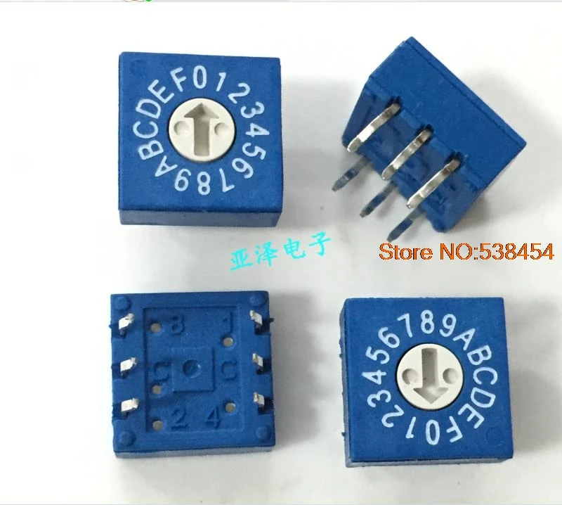 4 шт. 0-F поворотный кодовый переключатель DIP 16-битный код PCB коммутатор 8421C