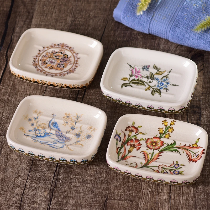 Vintage Ceramic Soap Dish Box Tray Holder Storage Plate Box Container Bath Shower Plate Box Bathroom Accessories 63 With Holes
