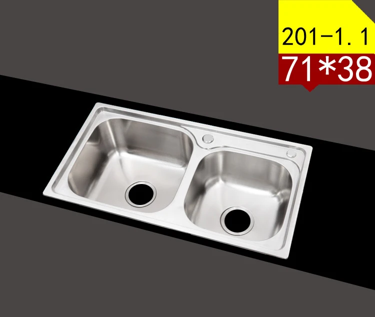 ITAS9907 201 кухонная раковина из нержавеющей стали двойной бак для посуды 71*38 см |