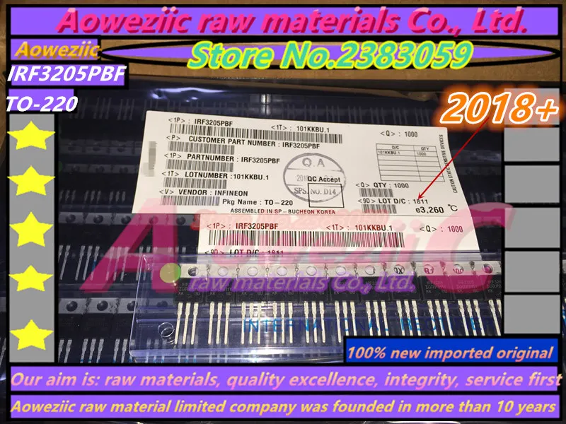 Aoweziic+(50 шт.) новые импортные оригинальные IRF3205 IRF3205PBF до-220 инверторы, такие как 55 в 110A 200 Вт