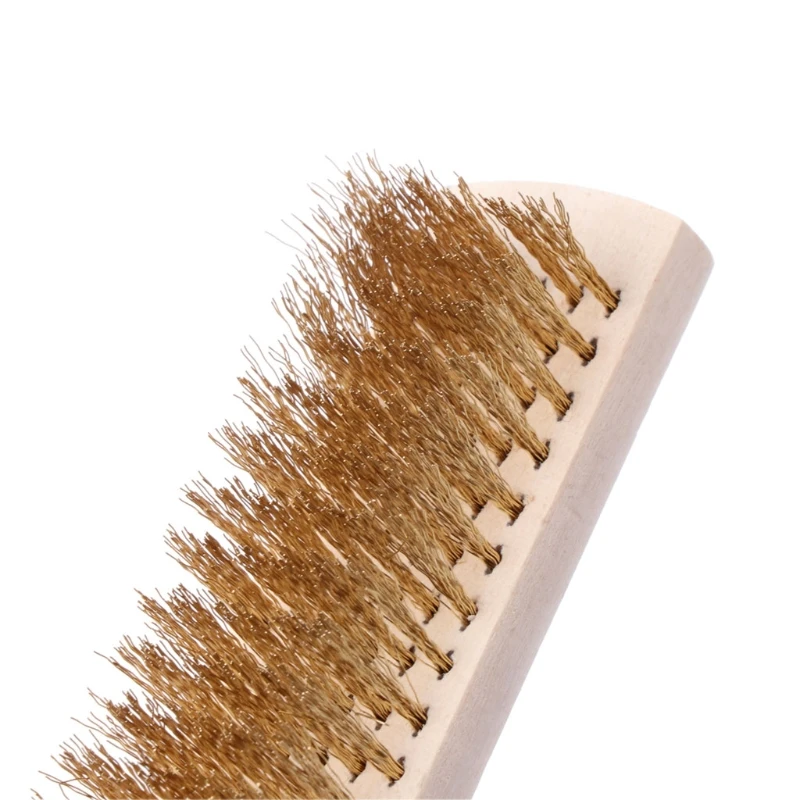 

Copper Wire Brass Briste Wood Handle Wire Scratch Brush 208mm For Metal Cleaning For lishao home improvement qiang