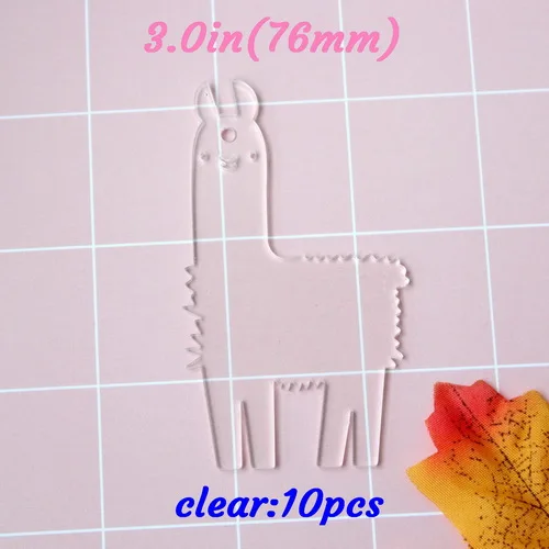 3in clear-10pcs 38 мм/76 мм Llama акриловые прозрачные пустые/мат/зеркало/белый черный розовый Альпака брелки вечерние украшения "-AC1496 - Цвет: 3in clear-10pcs