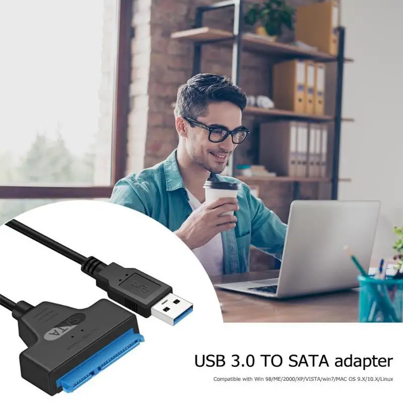 USB 3 0 на SATA жесткий диск адаптер для 2 5 дюймов SSD HDD кабель конвертер супер скорость