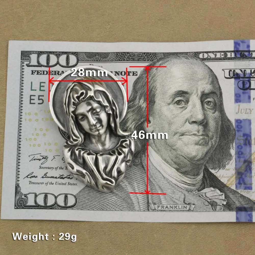 Кулон Мадонна Мария LINSION кулон из стерлингового серебра 925 пробы в стиле рок панк