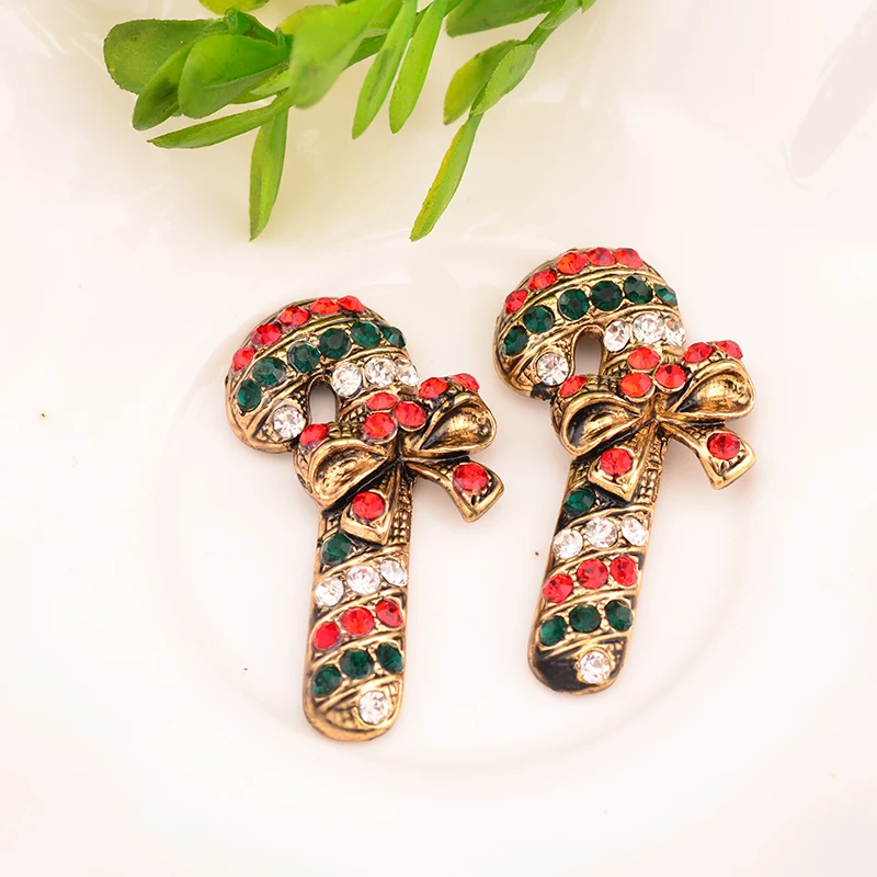 Пуговица со стразами Рождественское украшение красочная костышка Санта Клауса 5