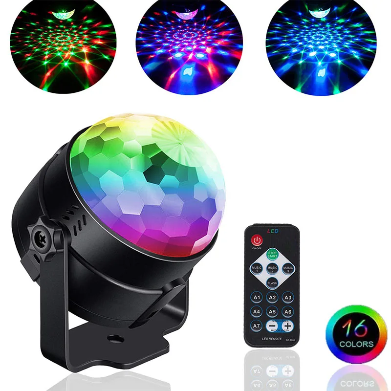 HKZZI USB IR Afstandsbediening светодиодный RGB Кристалл Magische Бал 3 Вт мини Подиум Verlichting эффект