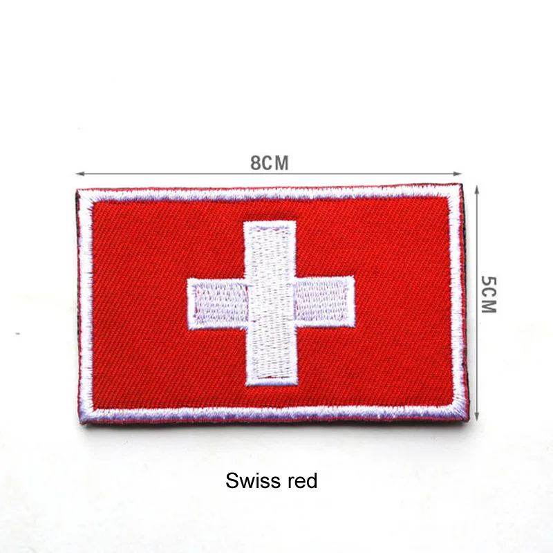 swiss red Европейский Флаг патч тактический боевой дух нашивка эмблема крюк петля армии вышивка значок боевой дух рюкзаки вышитые заплатки, аппликации - Цвет: swiss red